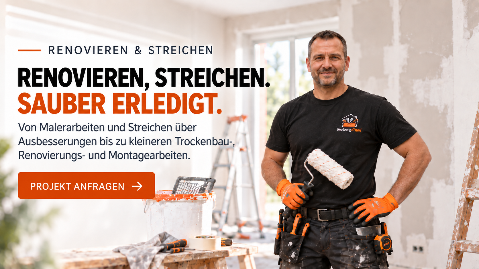 WerkzeugKisterl bei Maler-, Renovierungs- und Streicharbeiten